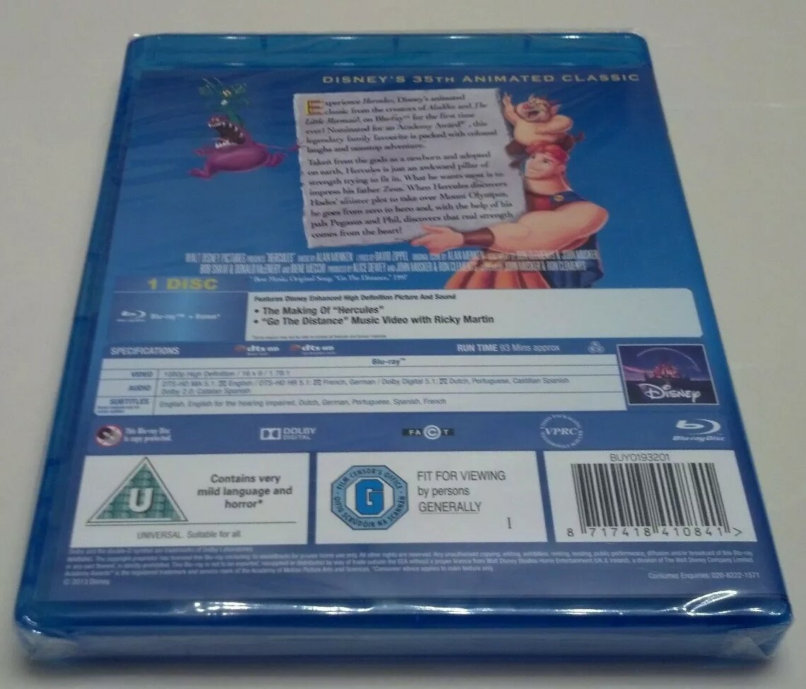 (未使用･未開封品)　Haendel: Hercules [Blu-ray] 0pbj0lf Disney's Hercules (Blu-ray Disc, 2013, UK Import) REGION