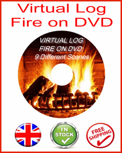 Virtual Fire Place Log Dvd Christmas Festive Warm Winter Wood