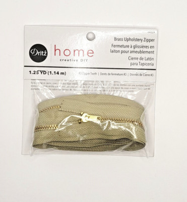 Dritz Brass Upholstery Zipper 45' Beige