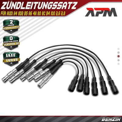 6x Zündleitungssatz Zündkabel für Audi A4 8D2 B5 A6 4A 80 8C B4 100 2.6 2.8