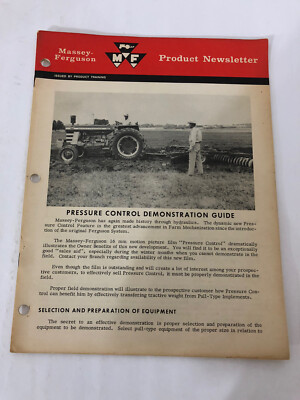 #ad VTG 1966 MASSEY FERGUSON PRODUCT NEWSLETTER PRESSURE CONTROL DEMONSTRATION GUIDE $18.88