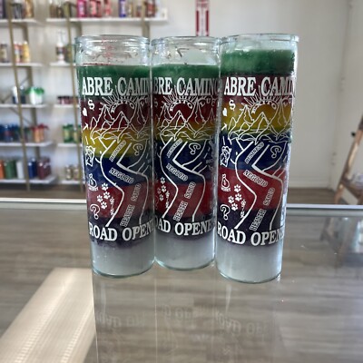 3 Road Opener Candles 7 Color/ 3 Velas Abre Caminos 7 Colores 