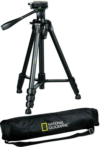 Trépied Photo National Geographic Taille Moyenne - Tête 3 Voies - Sac Inclus - Charge 1,5 Kg