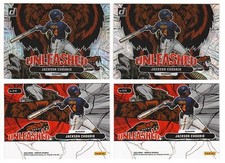 x2 Jackson Chourio 2023 Donruss Unleashed Rapture & Vector Silver Holo RC lot!!!