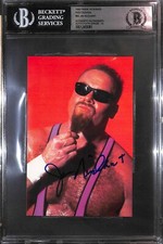 Jim Neidhart Signed 1998 Panini WCW/nWo Photocards Card #60 BAS COA Gem Mint 10