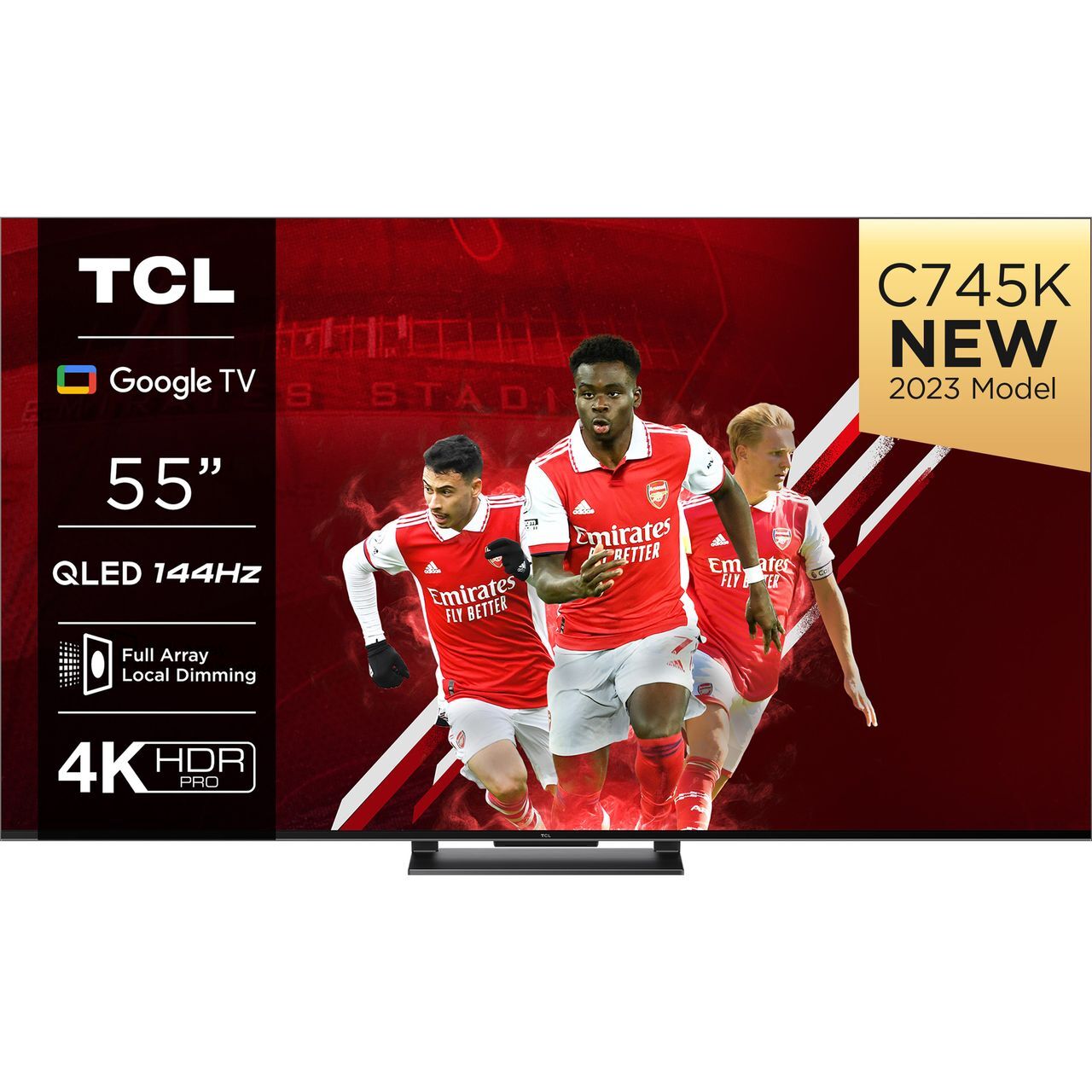 TCL 55C745K 55 Inch QLED 4K Ultra HD Smart TV Bluetooth WiFi