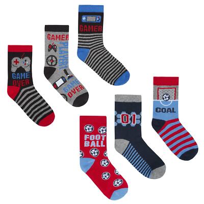 Jungen 3er Pack Neuheit Hobby Design Socken Gaming Fußball Kinder Kleidung