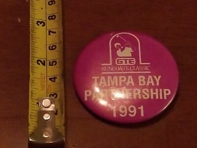 GTE SUNCOAST CLASSIC GOLF TAMPA BAY PARTNERDIP 1991 PIN BACK BUTTON