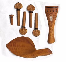 Boxwood Violin Parts Set 4/4 Size Tailpiece Endpin Pegs Chinrest High Quality