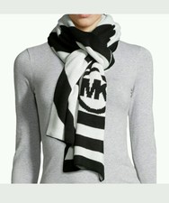 michael kors black and white scarf