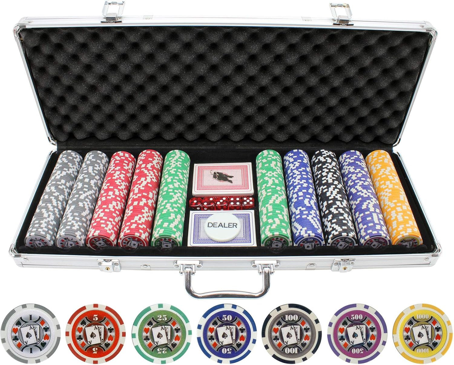 500 Piece Big Slick 11.5G Poker Chip Set