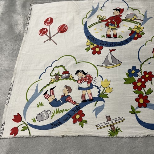 Vintage Waverly Storyteller Nursery Rhymes Cotton fabric Panel 36x 17 *READ* - Picture 2 of 20
