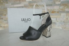 Liu Jo Tg. 37 Sandaletti Open-Toes Scarpe Nero S16085 Nuovo Origin.