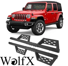 Black Wide Drop Side Steps For 07-18 Jeep Wrangler JK Running Boards Nerf Bars