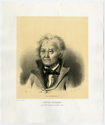 Antiker Meisterdruck - Portrait - Alter - Jakob ehemaliger - Mijnsen? - 1858