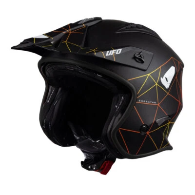 Casque jet UFO Sheratan - noir / orange - Photo 1/4