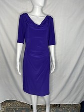 Lauren Ralph Lauren Dress 8 Purple Ruched Flattering