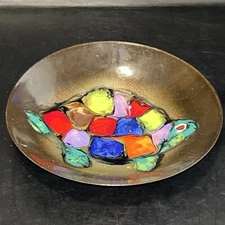 Joy  & Kay Sweatman Enamel 6” Bowl Turtle Australia Mid Century Modern
