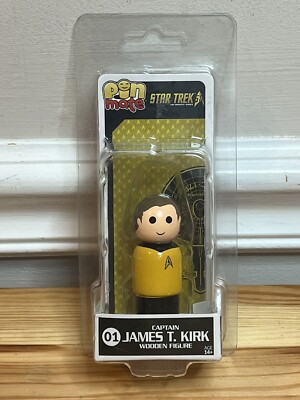 Pin Mate Star Trek #01 James T Kirk Wooden Figure, New!