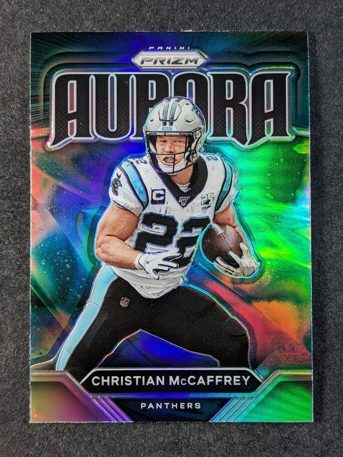 2020 Panini Prizm CHRISTIAN MCCAFFREY Silver Aurora #9 Carolina Panthers