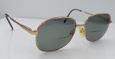 Vintage Luxottica Sandra Gold Pink Oval Metal Sunglasses Italy FRAMES ONLY