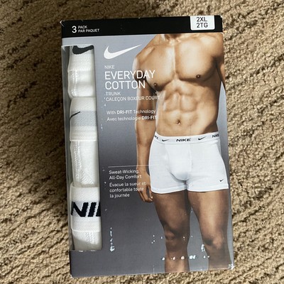 Nike Everyday 100 Cotton 3-Pack Boxer Brief Trunk Dri Fit Size 2XL 