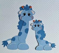 Mom and Baby Giraffe Blue Set. Scrapbook, Card making Paper Piecing