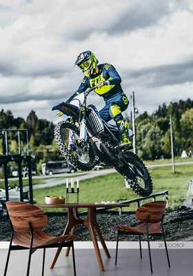 3D Stunt Motorcycle Wallpaper Wall Mural Removable Self-adhesive Sticker216
