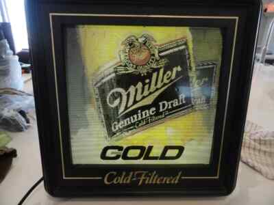Miller 照明付きヴィンテージモーションサイン Miller MGD Beer Motion Moving Sequencing Light Up Bar Sign Man