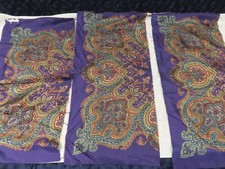 LIBERTY OF LONDON DEEP PURPLE DAMAST PAISLEY PRINT 3 RESTSTÜCKE AUS SCHALS