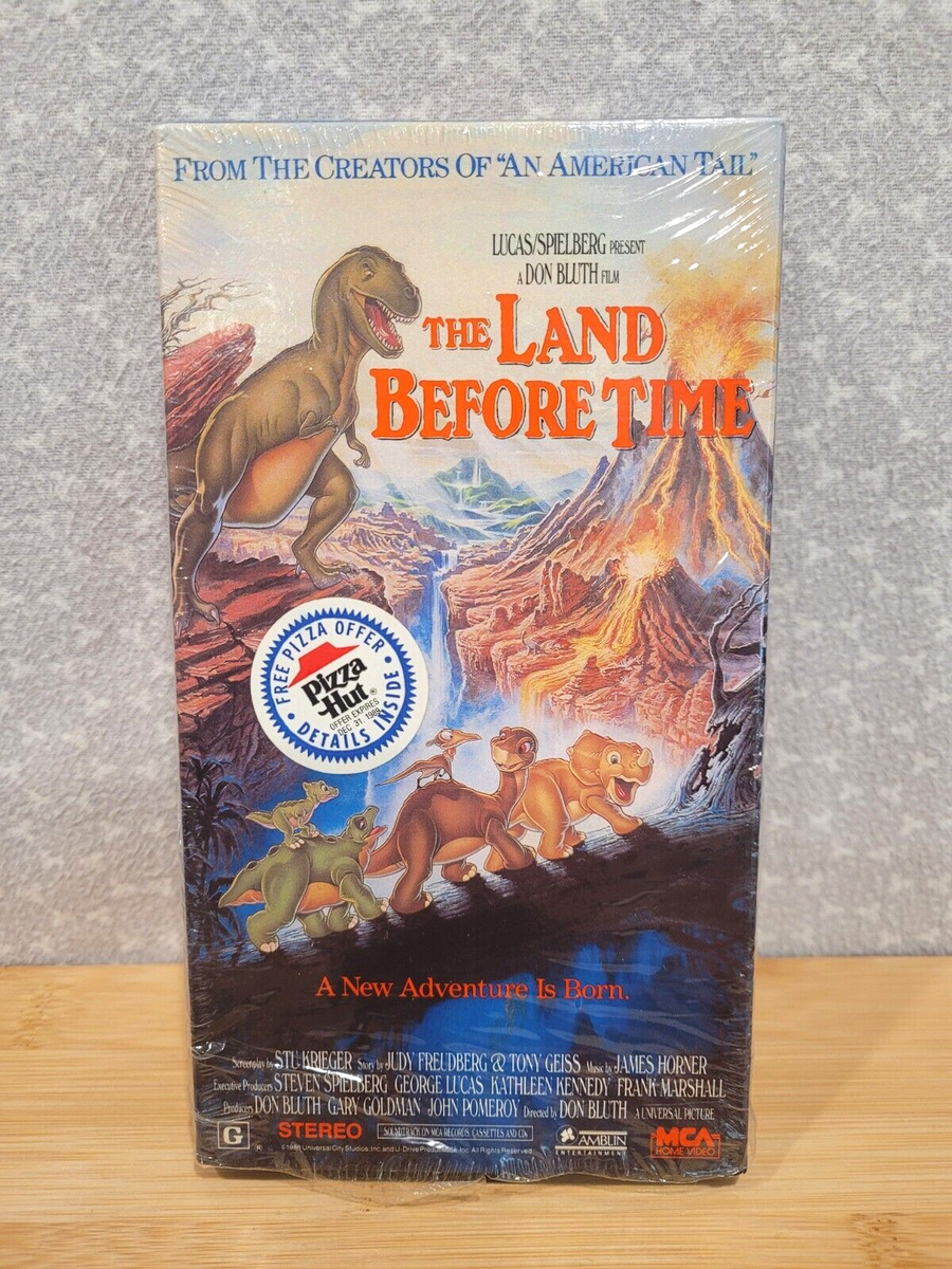 1988 The Land Before Time VHS Tape w/ Pizza Hut Promo Offer