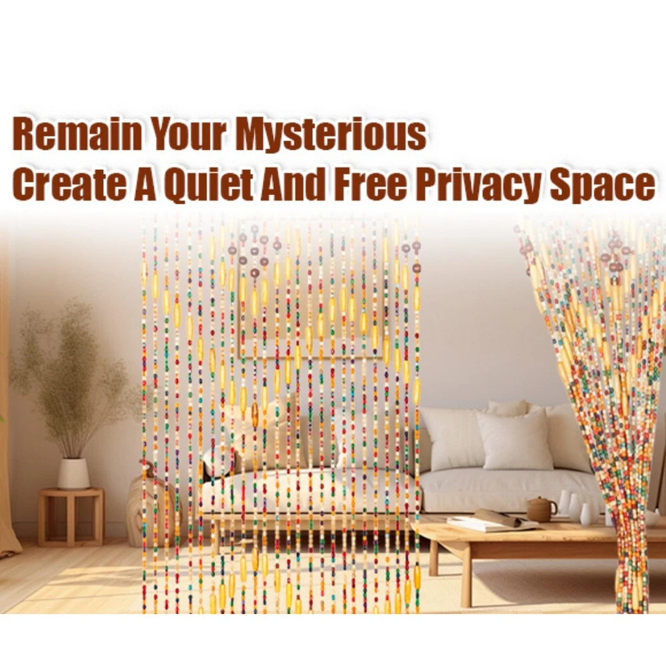 Perlenvorhang Türvorhang als Dekoration & Insektenschutz 90x200cm 52 Stränge NEU - Bild 4 von 4