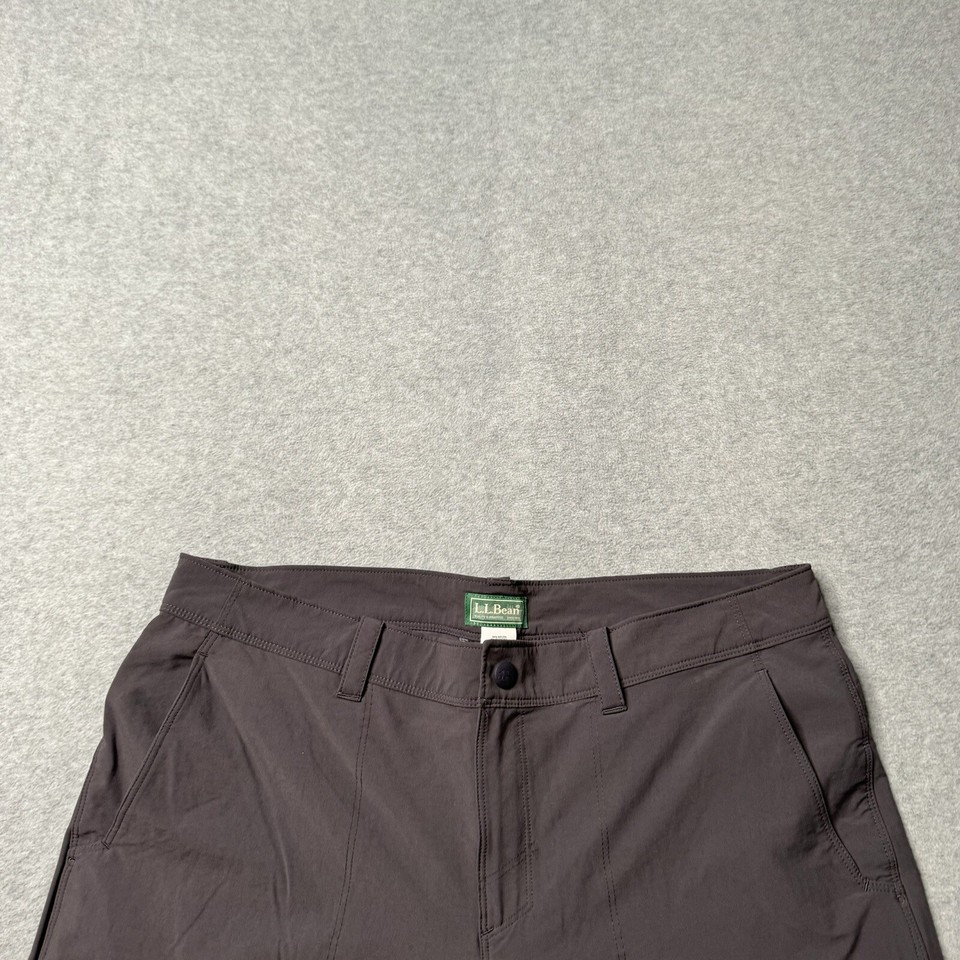 LL Bean Pants Mens 36x30 Gray Solid Convertible Nylon Hiking Mountains