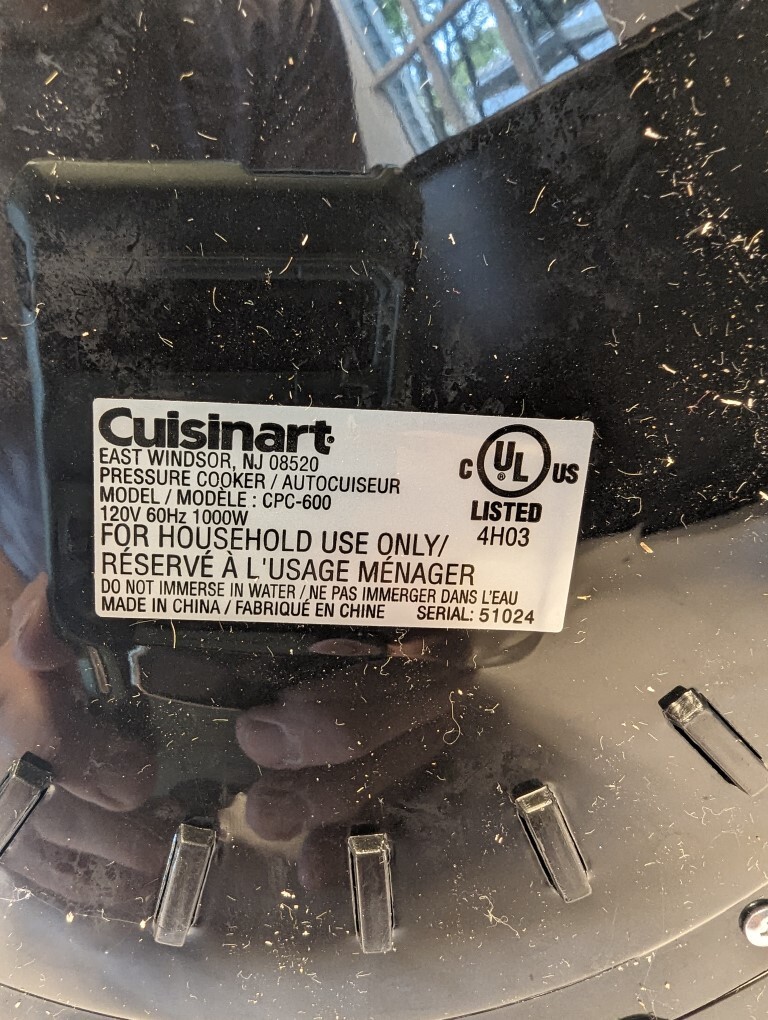Cuisinart CPC600 Electric Pressure Cooker, 6 Quart Capacity 1000 Watt