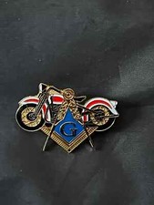 Masonic Motorcycle Square Compass Tac Pin Fre...