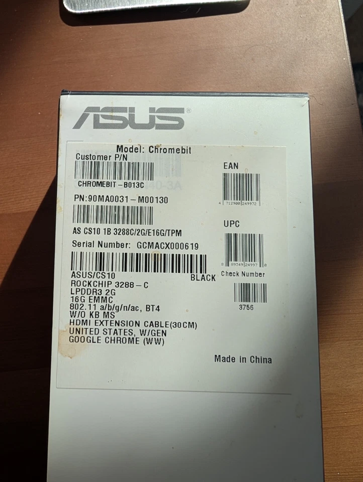 ASUS Chromebit CS10 16GB EMMC Compact Stick Desktop PC B013C 2GB LPDDR3 - Image 2 of 4
