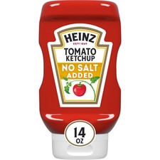 Heinz Tomato Ketchup with No Salt Added, 14 oz Bottle 14 Ounce Pack of 1