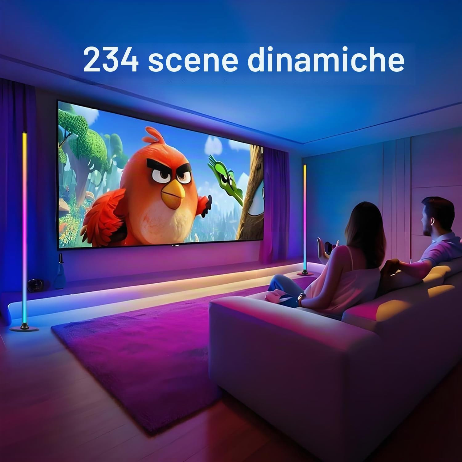 Lampade Da Terra 2 Pezzi,1.6M,Rgbw Lampada Da Terra LED Con Telecomando E APP,16 foto 2