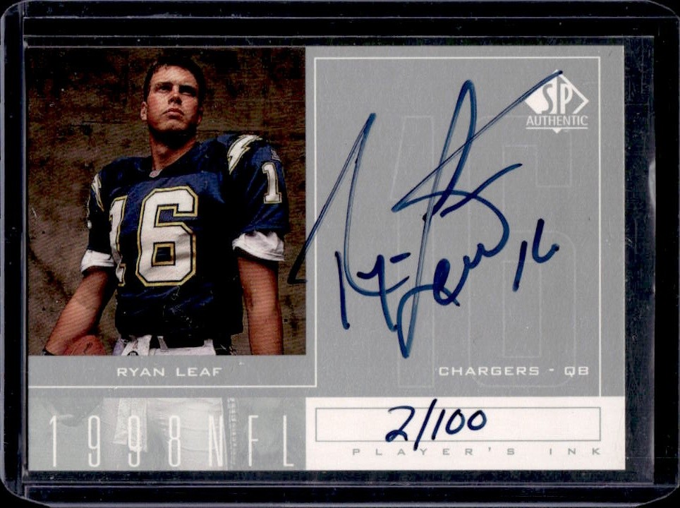 Ryan Leaf SP Authentic Players Ink #RL Silver