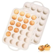 2 Pack Silicone Muffin Pan, 24-Cup Silicone Cupcake Pan With Reinforced Stain...