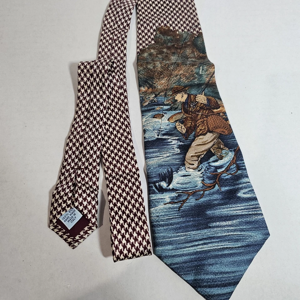 Винтажный Abercrombie & Fitch джентльменские ткани нахлыстом шеи галстук 100% шелк папа - Изображение 2 из 4