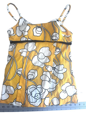 Vintage 70s Elizabeth Stewart Two-Piece Tankini Swimsuit Mod Retro Flowers 10