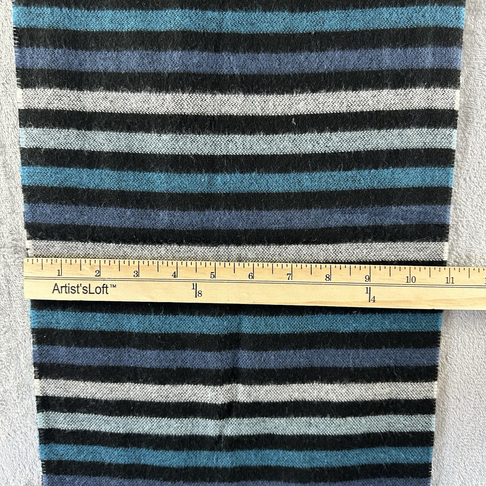 Rectangular Scarf Multicolored Stripes Turquoise … - image 2