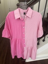 SHEIN Women’s Two Tone Flounce Sleeve Ruffle Hem Smock Dress