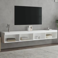 Tv-Schr?Nke Mit Led-Leuchten 2 Stk. Wei? 100X30X30 Cm