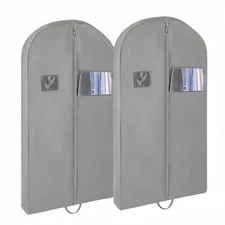 2 Pack 60 inch Long Garment Bag Dress Storage Travel for Suit Clothes Coat Gowns