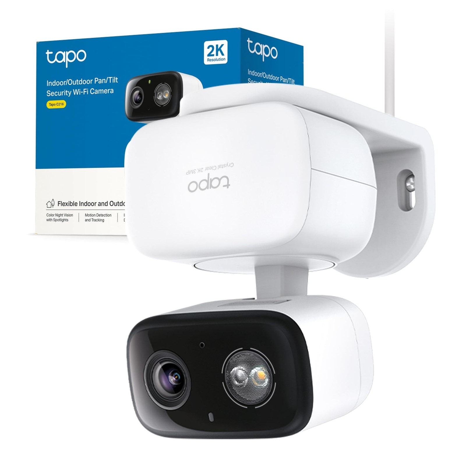 Telecamera Esterna 360° Wi-Fi C216 2K 3MP IP65 - Installazione Rapida