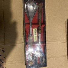 Salatbesteck mit Holzgriff rostfrei von Beram unbenutzt