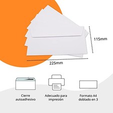 Briefumschl&auml;ge ohne Fenster, selbstklebend, 100 St&uuml;ck, wei&szlig;, Ofituria