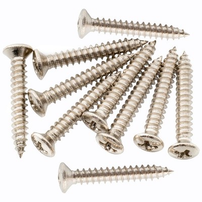 Musiclily Ultra 10Pcs Nickel 2.5x18mm Stainless Steel Countersunk Guitar Screws